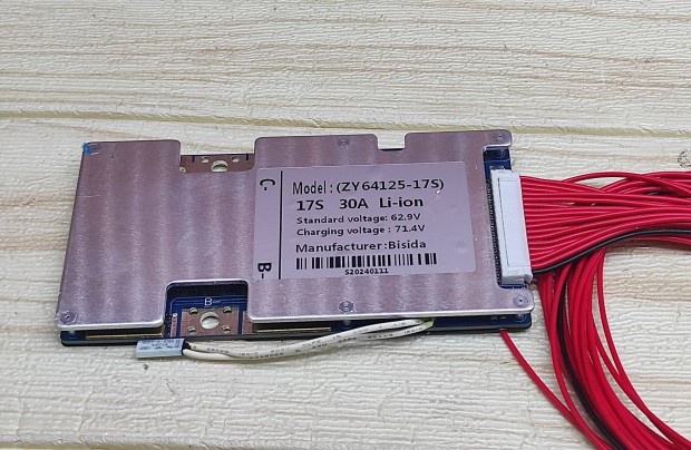 17S 30A 62V BMS �ramk�r t�lmeleged�s v�d�vel ballanszeres Li-ion akku