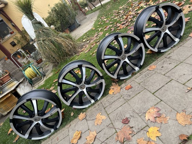 17" 5x112 7J ET54 Brock polr-fekete alufelni elad! nyri gumival is