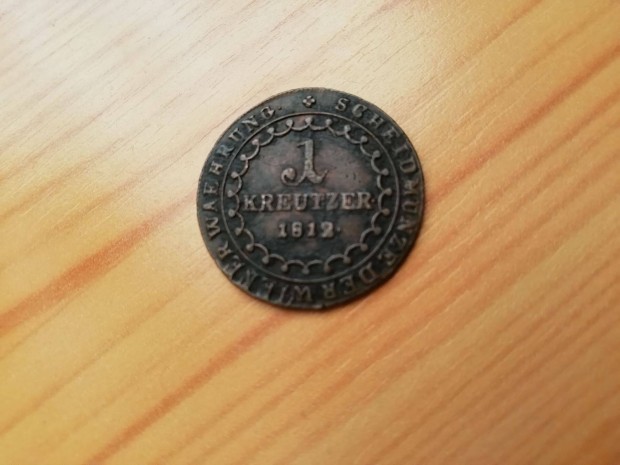 1812-es I. Ferenc Osztrák Császár réz 1 krajcáros verette
