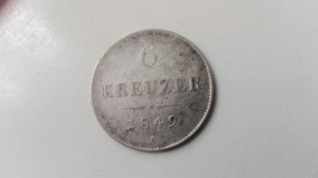 1849-es Ferenc Jzsef ezst 6 kreuzer