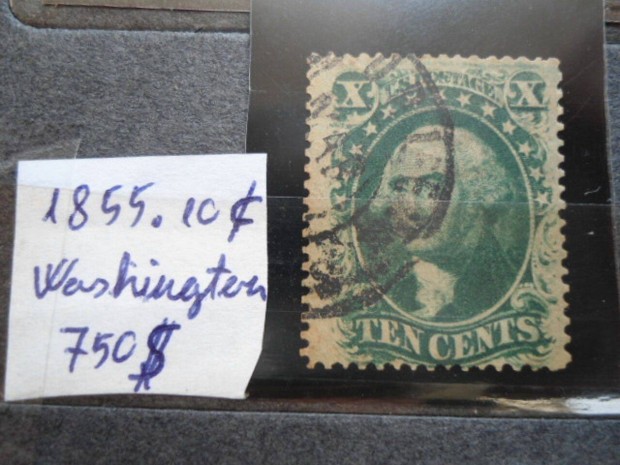 1855.Washington.10 c.USA stamp For Sale.750 Eur