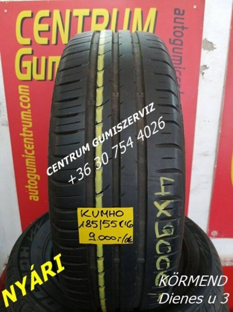 185/55r16 hasznalt nyari gumi Kumho 4db