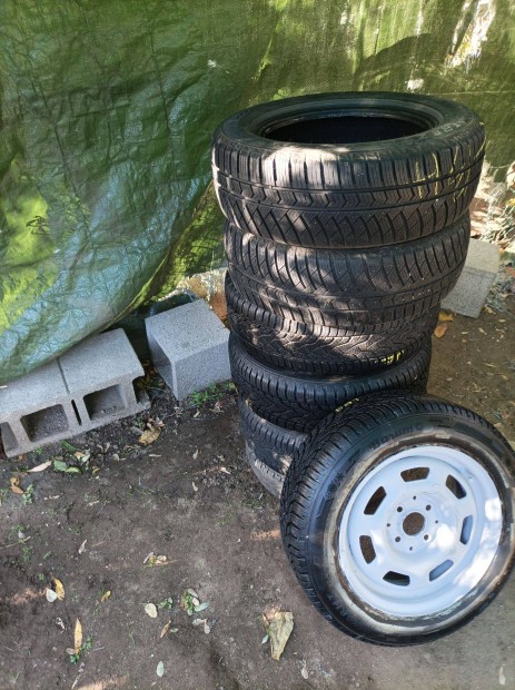 185/60 r14 négyévszakos gumik, 4x100 ET38 acélfelnin, VW SEAT Skoda