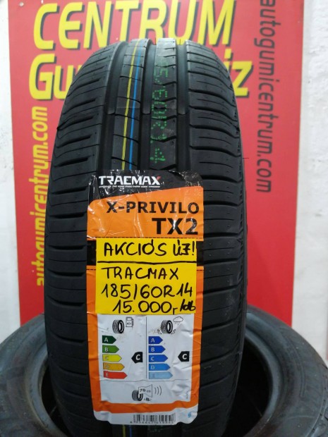 185/60r14 Tracmax új nyári gumi. 15.000 Ft