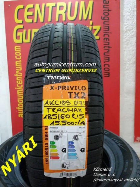 185/60r15 Tracmax j akcis nyri gumi 15.500 Ft