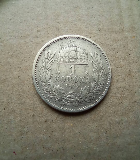 1893. Ezüst 1 korona.