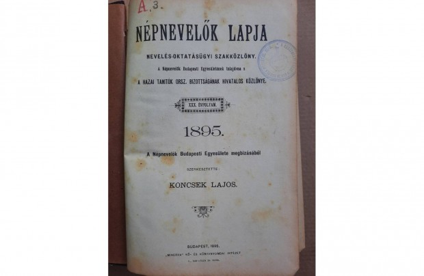 1895-s Npnevelk Lapja cm jsgok bektve eladak