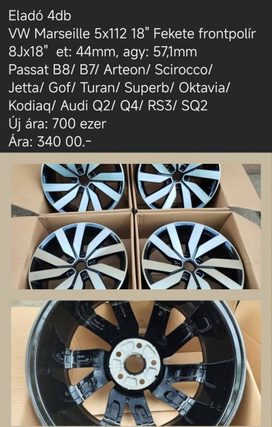 18" 4db Gyári VW alufelni eladó.