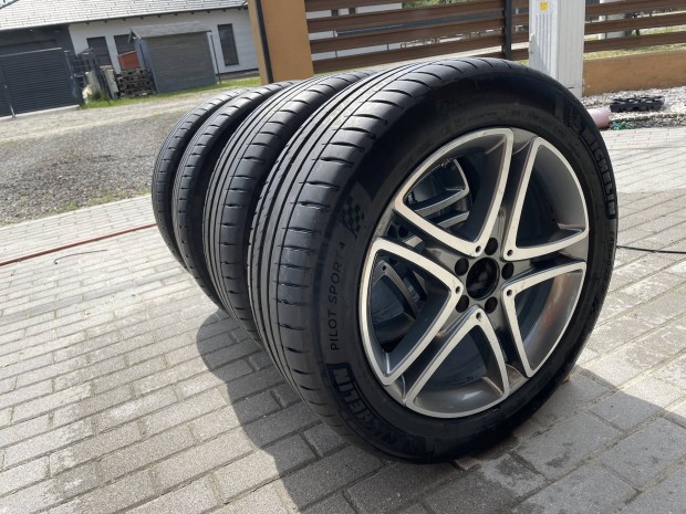 18" gyri Mercedes felni 5x112 et41j Michelin nyri gumikkal + Tpms