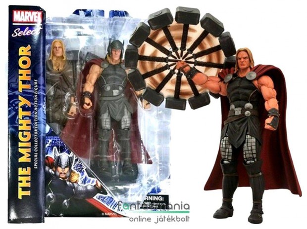 18 cm Marvel Select Thor figura norml- s prg-designos kalapccsal
