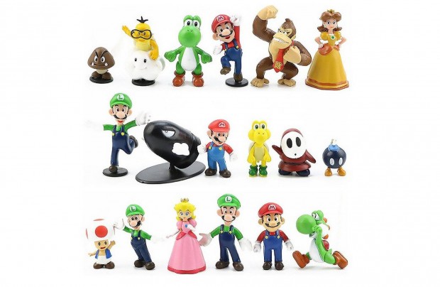 18 db-os Super Mario jelleg figura szett j! Kszletrl!