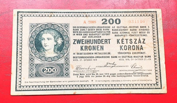 1918 200 Korona / sima htoldal / VF