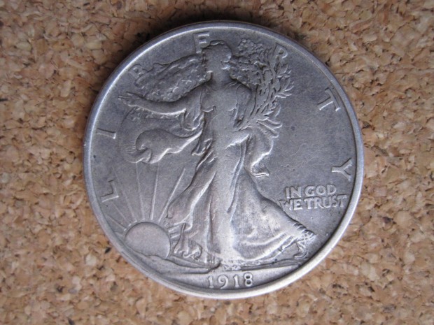 1918 Walking Liberty Half Dollar EF "D" verdejeles