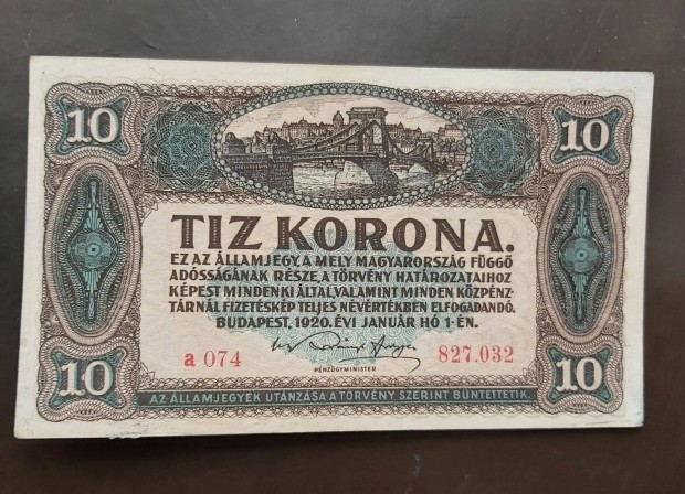 1920 10 korona szp llapotban elad