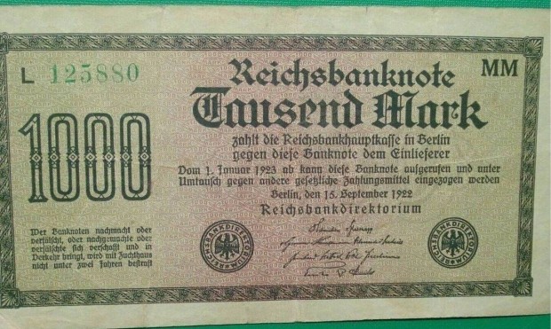 1922 / 1000 Mrka Zld Sorszmmal Nmetorszg (13)