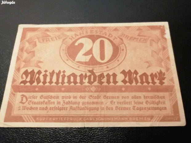 1923/20 Millird Mrka Szksgpnz Brma Nmetorszg (Csillagos) (M)