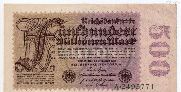 1923 / 500 Milli Inflcis Mrka Nmetorszg