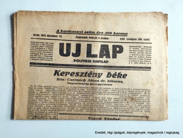 1923 december 23 / Uj LAP / jsg - Magyar / Ssz.: 26564