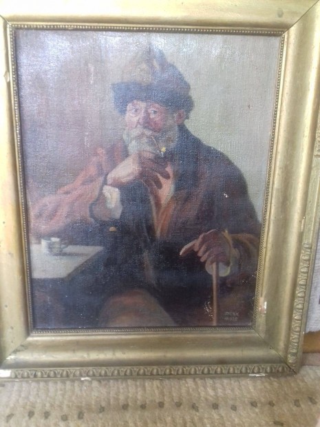 1925-ös olajjal vászonra festett portré (szignózott)