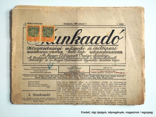 1926 janur 7 / A Munkaad / jsg - Magyar / Ssz.: 26681