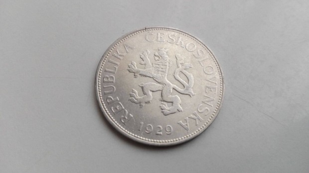 1929-es Csehszlovk ezst 5 korona