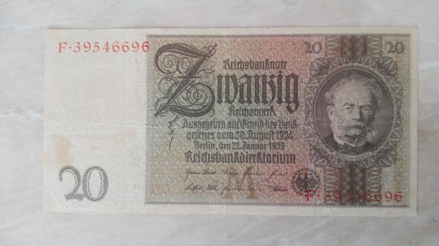 1929-es Nmet Birodalmi 20 Reichsmark