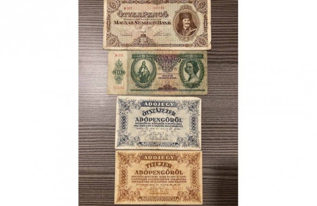 1936 10 tz 1945 50 tven peng bankjegy paprpnz bank s adpeng