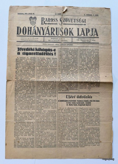 1940 I 18 / Dohnyrusok Lapja / Rgi jsgok Kpregnyek