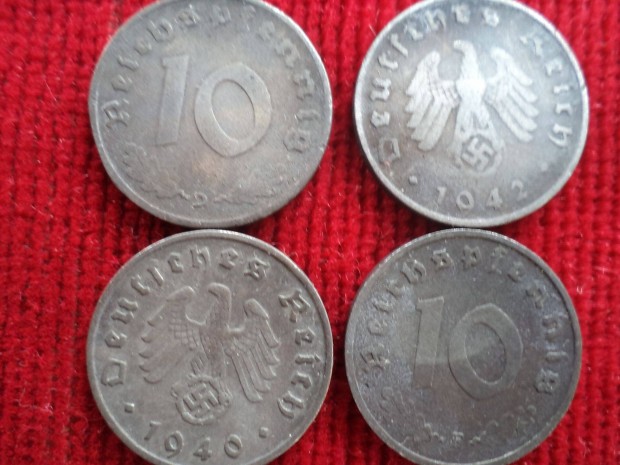 1940, 41 s 42-es birodalmi 10 pfennig elad