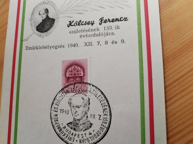 1940-es Klcsey Ferencz emlklap