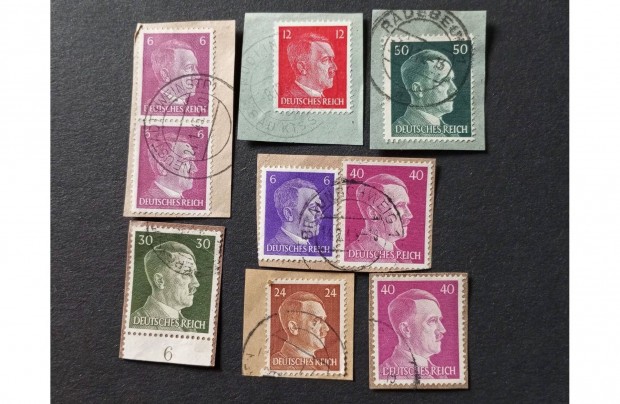 1941-1945 Deutsches Reich Hitler Új napibélyegek papírkivágáson bély