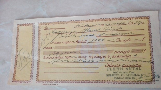 1941-es 1000 Pengs szmla