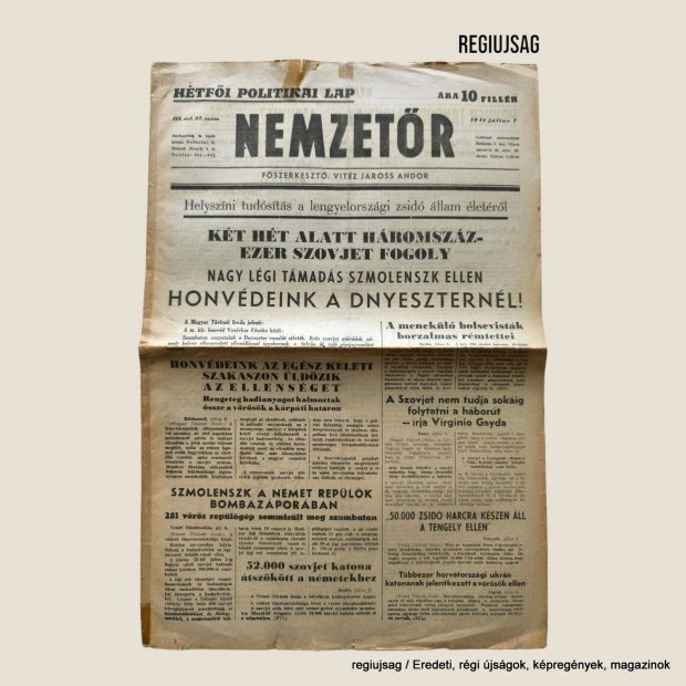 1941 jlius 7 / Nemzetr / jsg - Magyar / Ssz.: 29433