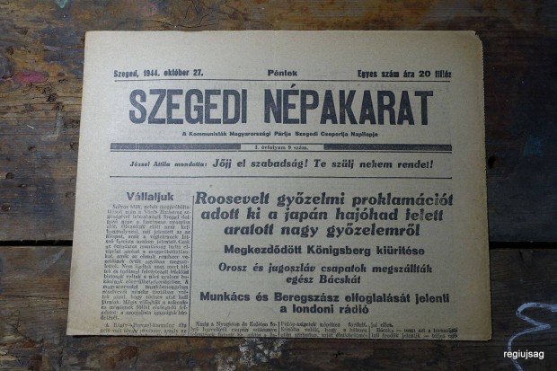 1944 oktber 27 / Szegedi Npakarat / Ssz.: 25533