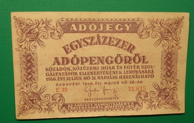 1946 / 100000 Adpeng aUNC (M)