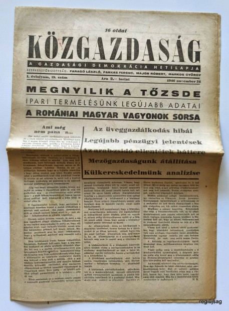 1946 november 24 / Kzgazdasg / Rgi jsgok Kpregnyek