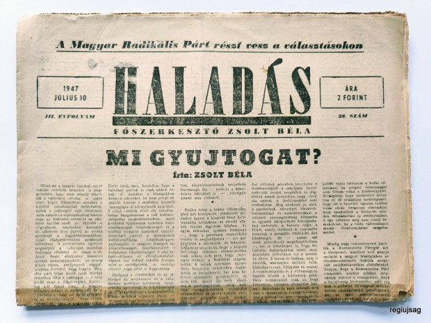 1947 VII 10 / Halads / jsg - Magyar / Ssz.: 27248