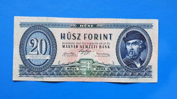 1947 - es 20 - forint szp ropogs llapotban. RRR !