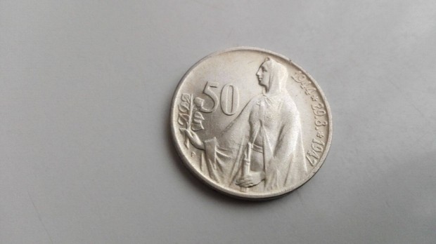 1947-es "Szlovák Felkelés" Csehszlovák ezüst 50 korona