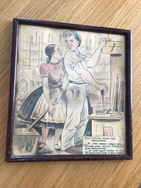 1947-es karikatra valsznleg a Pesti Iz c. jsgbl 24 x 26,5 cm