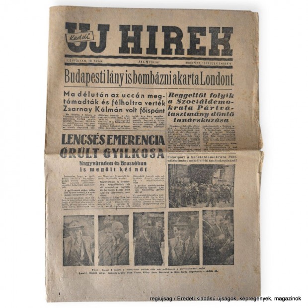 1947 szeptember 9 / Uj Hirek (Keddi) / jsg - Magyar