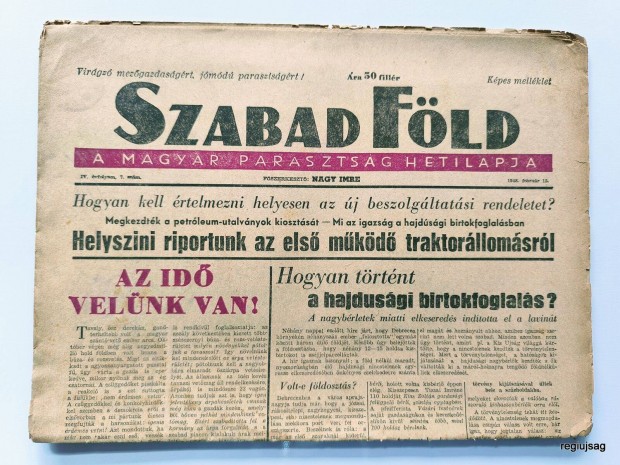 1948 februr 15 / Szabad Fld / jsg - Magyar / Ssz.: 27262