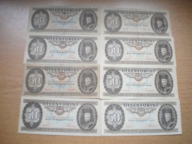 1951-tl 1989-ig vszm szerint teljes 50 forint sor