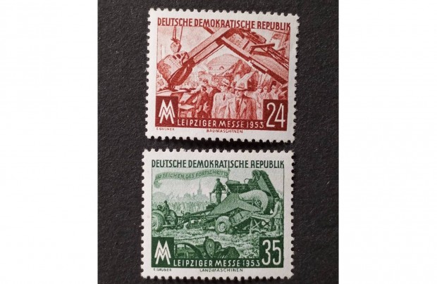1953 NDK DDR Lipcsei Vásár komplett postatiszta bélyeg sor