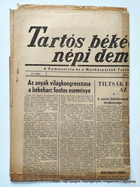 1955 jlius 10 / Tarts bkrt, npi demokrcirt! / jsg