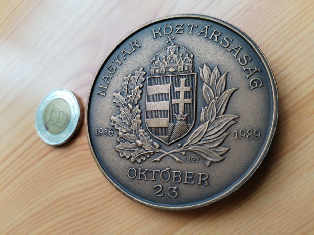 1956-1989 A Szabadsgharc jubileumi bronz emlkrem ritka d