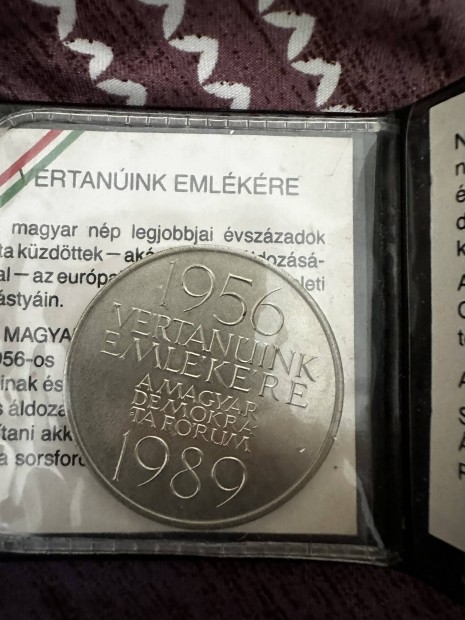 1956-os Vértanuk Emlékérem 1989 MNB tokban