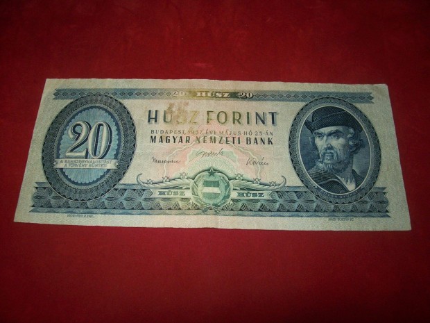 1957 vjrat 20 forintos. Foltos. Kp szerint