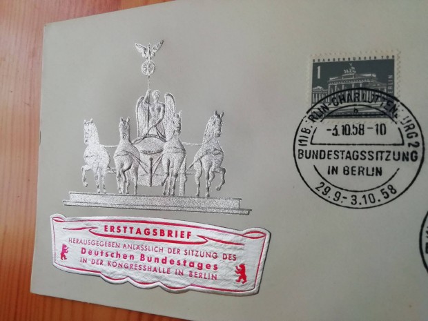 1958-as ezstnyomatos sorszmos Nmet FDC ritka db