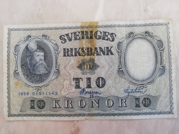 1959-es Svd /Sveriges Riks Bank/ 10 Korona